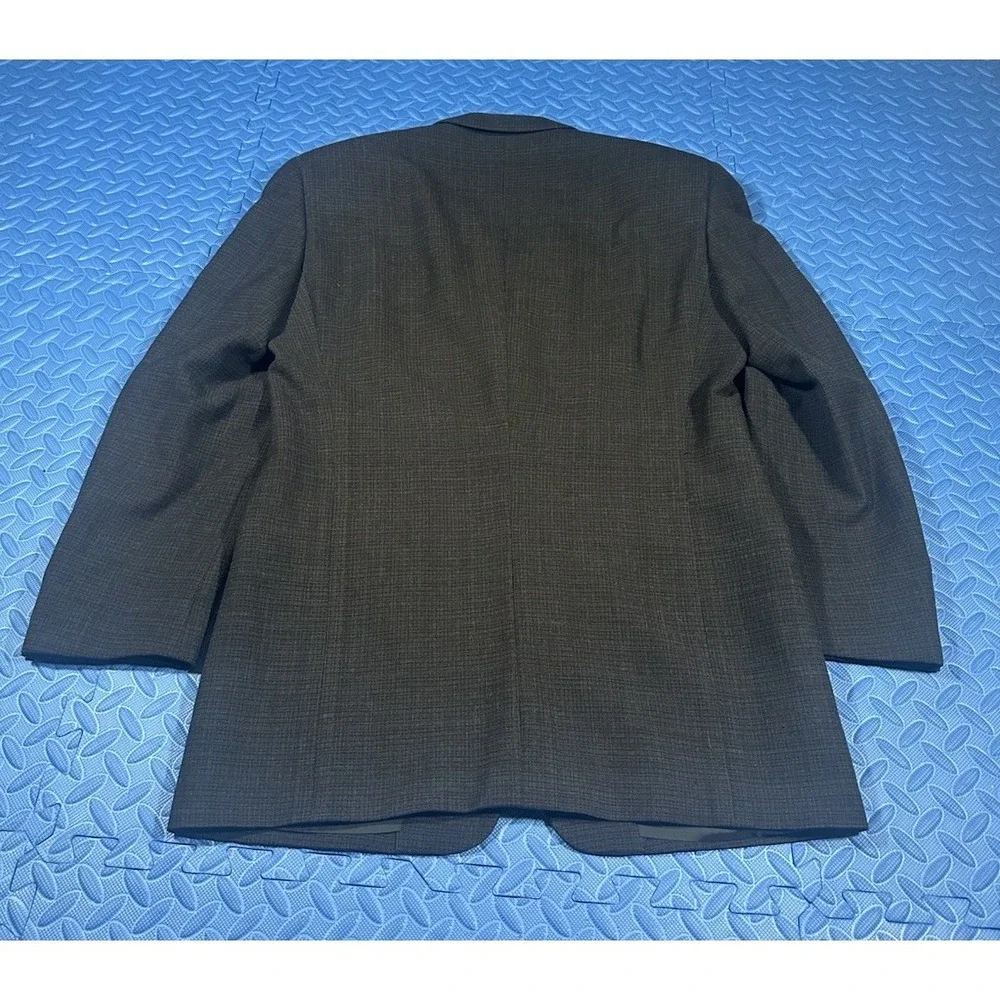 Armani Collezioni Men's 40R Black Plaid Blazer Wool Viscose Saks Fifth Italy
